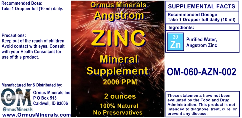 Angstrom Zinc Mineral Supplement 2 ounces