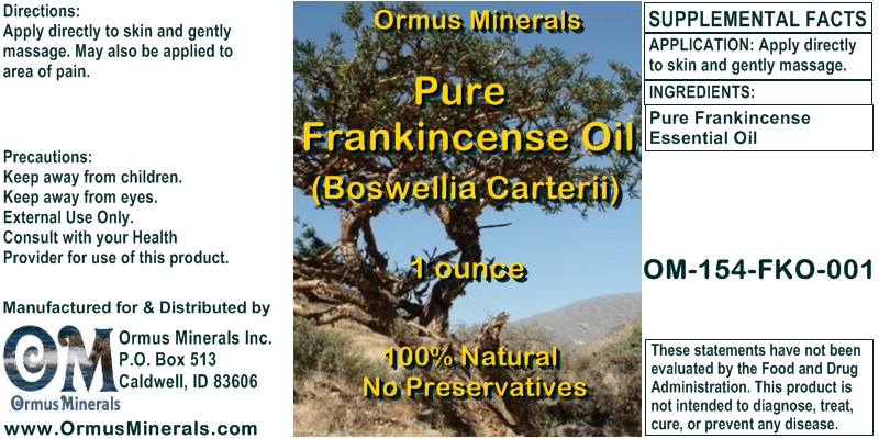 Ormus Minerals Pure Frankincense Essential Oil